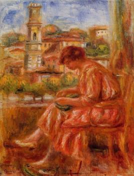 皮埃爾 奧古斯特 雷諾阿 Woman at the Window with a View of Nice 皮埃爾 奧古斯特 雷諾阿 Woman at the Window with a View of Nice